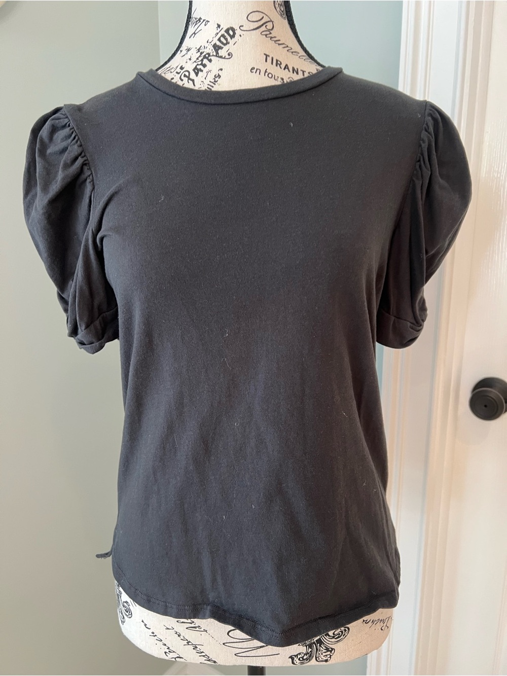 Project Social T | Los Angeles | Size XS | Gray/Black | Puff Sleeves | Like New